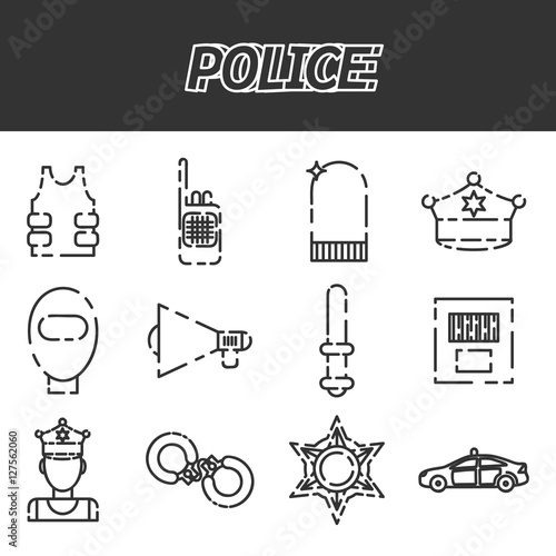 Police icon set