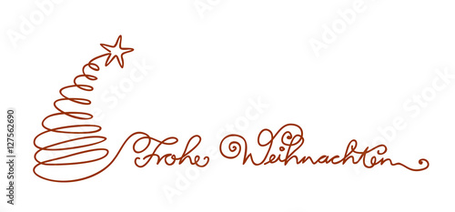 Frohe Weihnachten Schriftzug Handlettering geschrieben Schreibschrift verschnörkelt