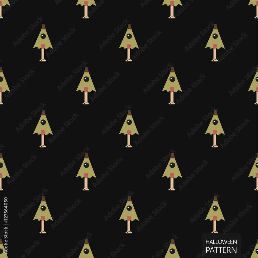 Obraz premium Halloween background seamless pattern, cartoon vector.