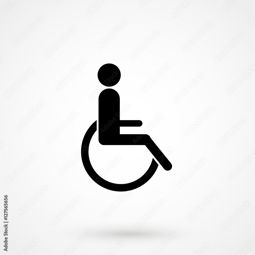 Disabled Handicap Icon simple design on a white background. Vector illustration Disabled Handicap Icon simple design on a white background. Vector illustration