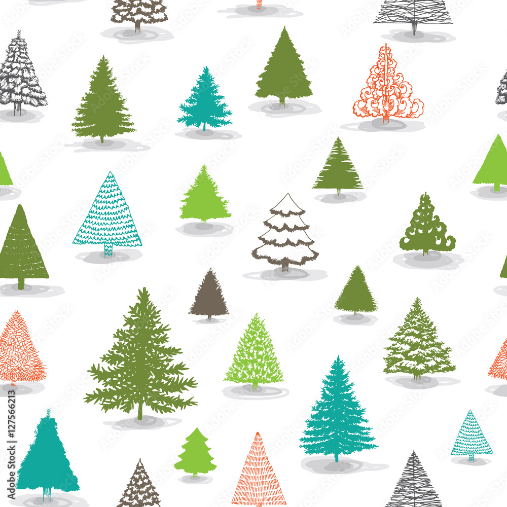 Seamless pattern Christmas tree