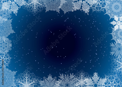Snowflake winter night background