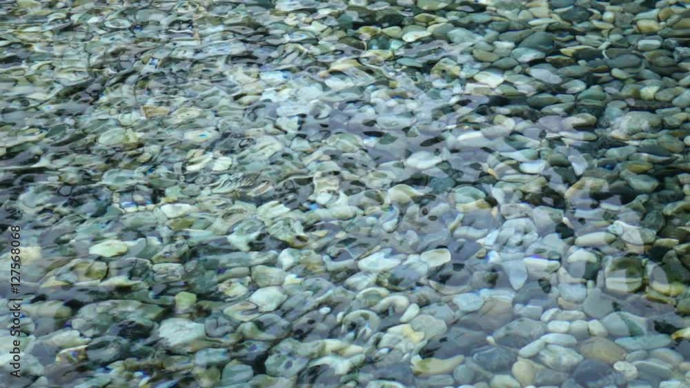 Slow motion of abstract natural background. Beautiful view for amazing intro in excellent octuple decelerated clip. Ripple on shallow transparent water surface with gray pebble bottom.
Slow motion of abstract natural background. Beautiful view for amazing intro in excellent octuple decelerated clip. Ripple on shallow transparent water surface with gray pebble bottom.