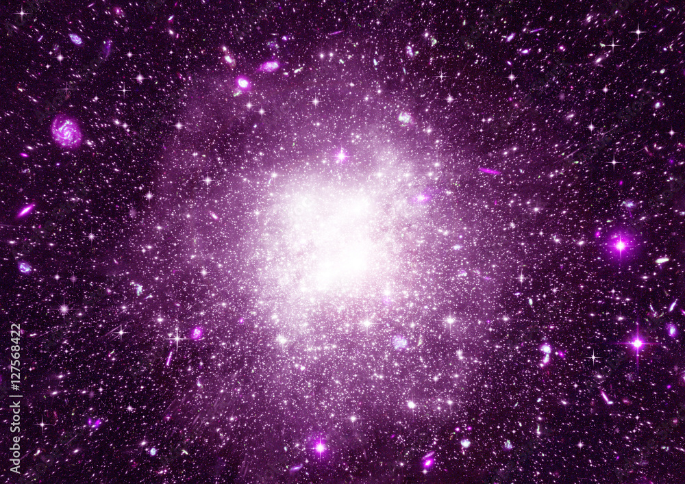 Fototapeta premium Stars, dust and gas nebula in a far galaxy