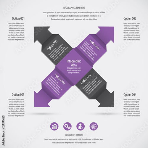 Arrow infographic background - Icons and arrows for 4 options. EPS10 vector.