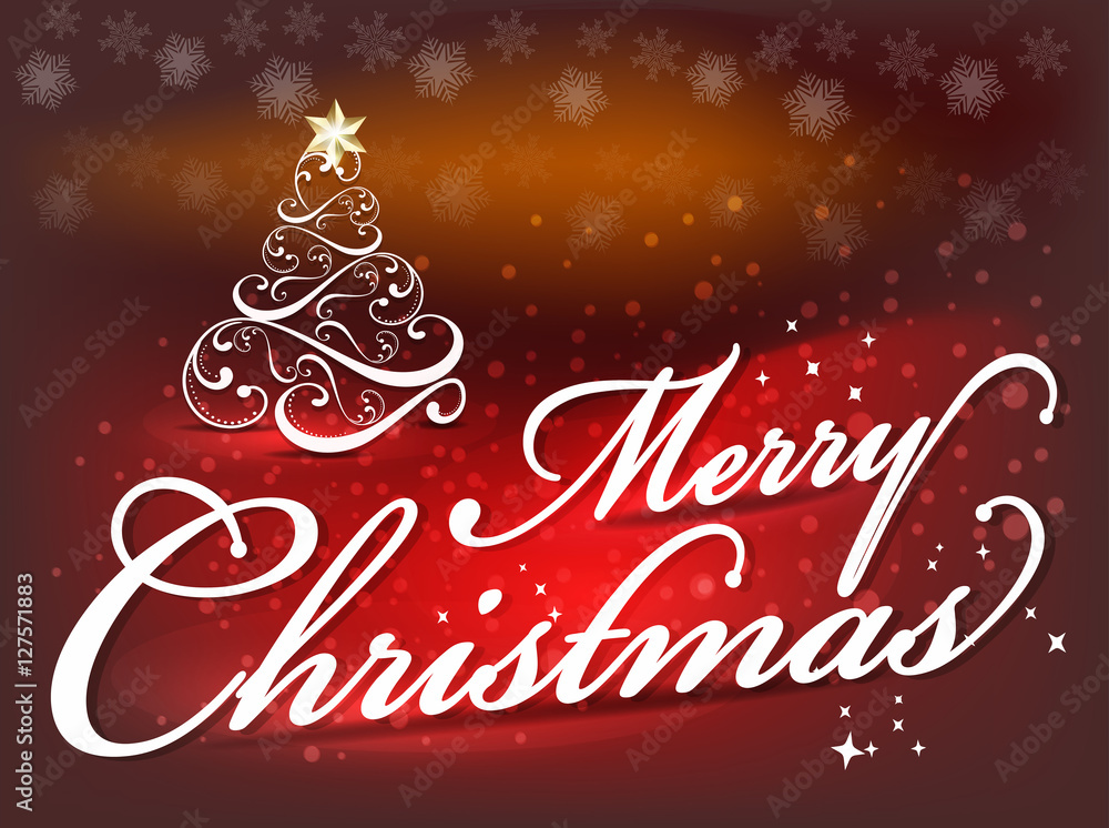 Merry Christmas background text background with tree