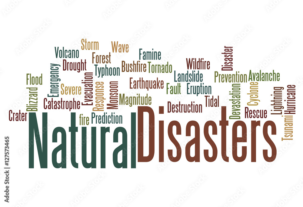 Natural disasters word cloud background Natural disasters word cloud background