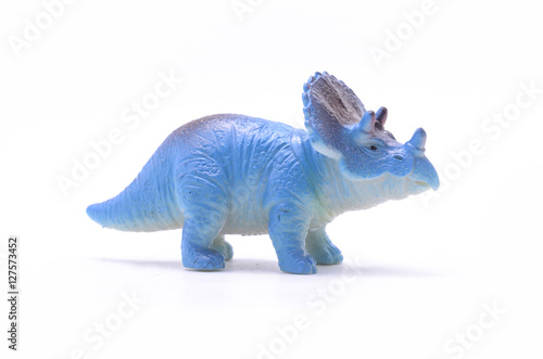 Triceratops dinosaur toy isolated on white