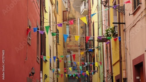 Video of the Sardinian city Bosa, selective focus