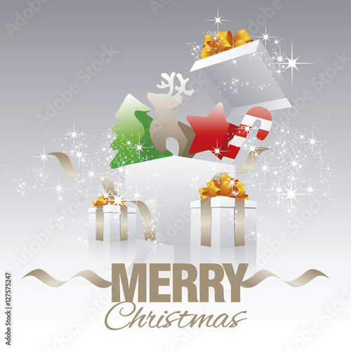 Wallpaper Mural Christmas color elements gift boxes abstract grey vector Torontodigital.ca