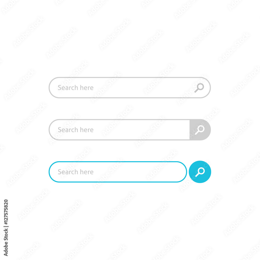 Search bar vector element design, set of search boxes ui template isolated on white background, gray blue interface form elements clipart Search bar vector element design, set of search boxes ui template isolated on white background, gray blue interface form elements clipart