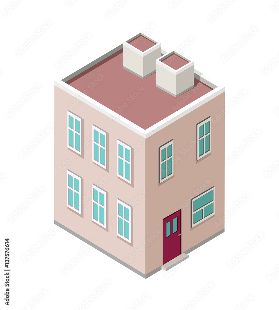 Isometric City Building Vector. Isometry Isometric City Building Vector. Isometry