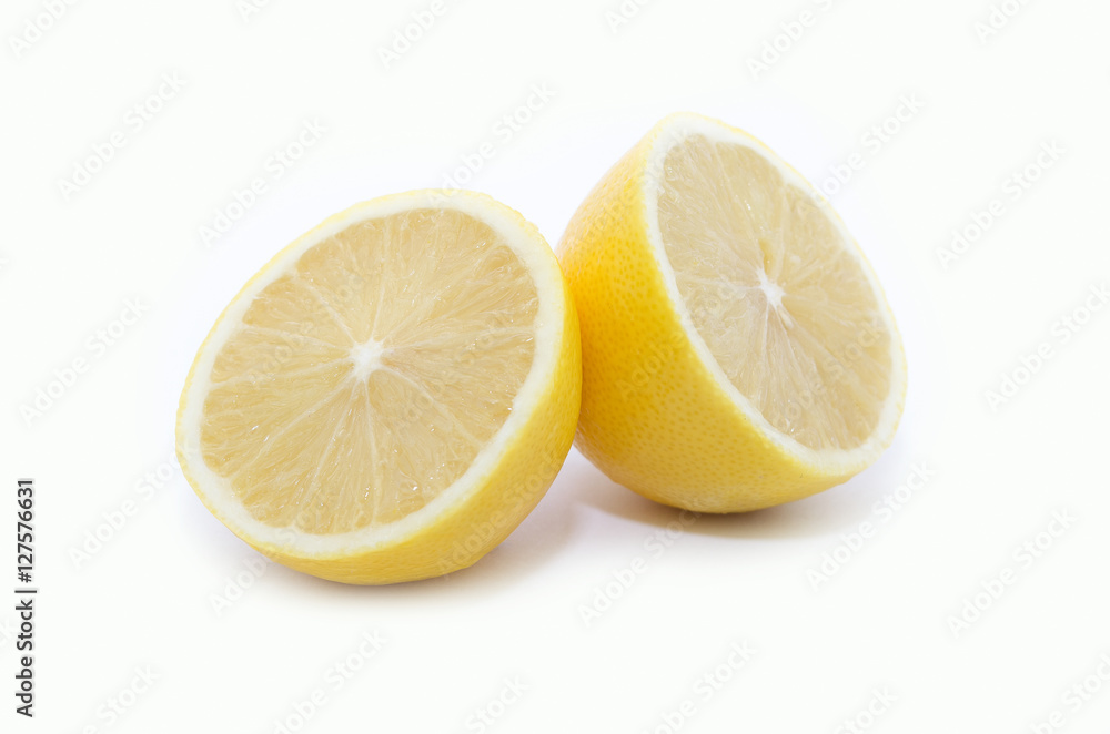 Lemon on white background