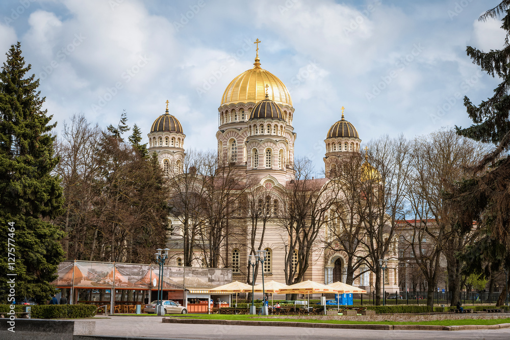 Russian orthodox cathedral of the Nativity of Christ in Riga, Latvia