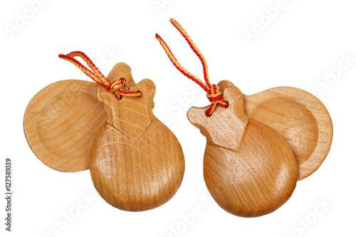 A pair of  wooden spanish castanets photo