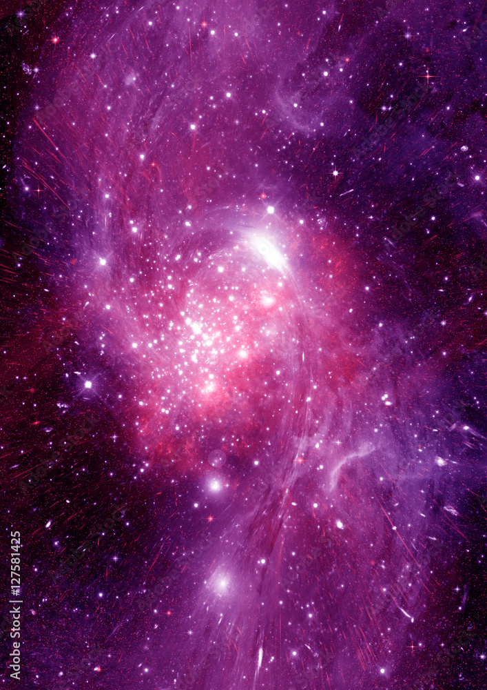 Stars, dust and gas nebula in a far galaxy Stars, dust and gas nebula in a far galaxy