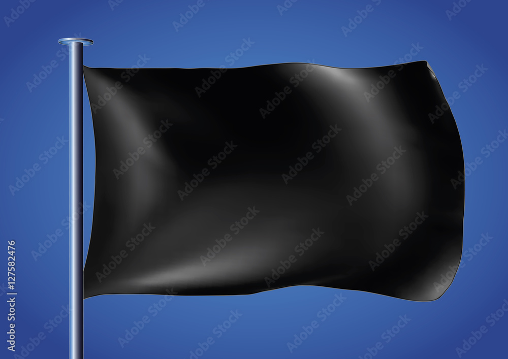 Black Flag Waving On The Sky Isolated Stock Photo - Download Image Now - Black  Flag, Flag, Blank - iStock