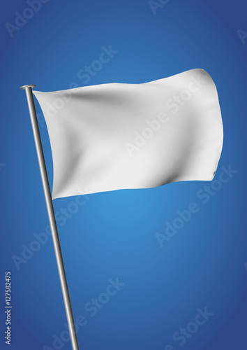 White flag waving vector