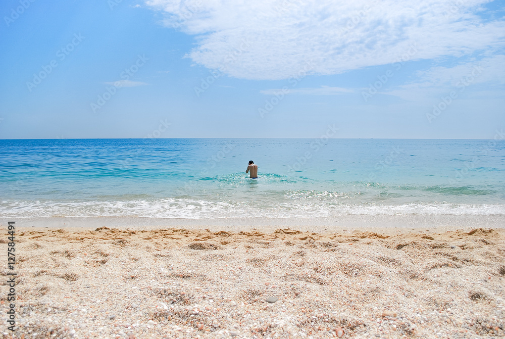 Mediterranean beach swim