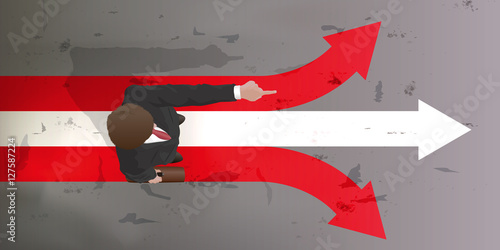 Leadership - direction - Homme vu du dessus - Leader