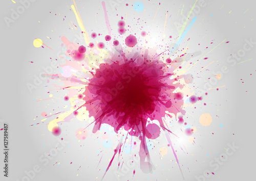 Abstract Color paint splashes on abstract background