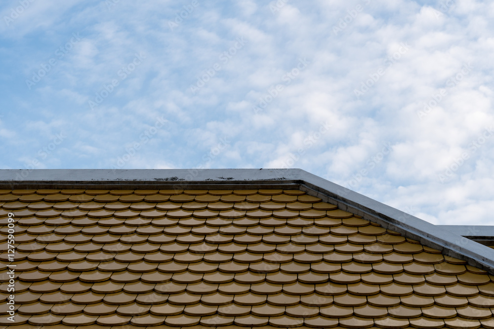 Brown Roof with Blue Sky Brown Roof with Blue Sky