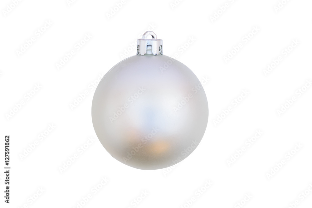 White color Christmas ball on white background White color Christmas ball on white background