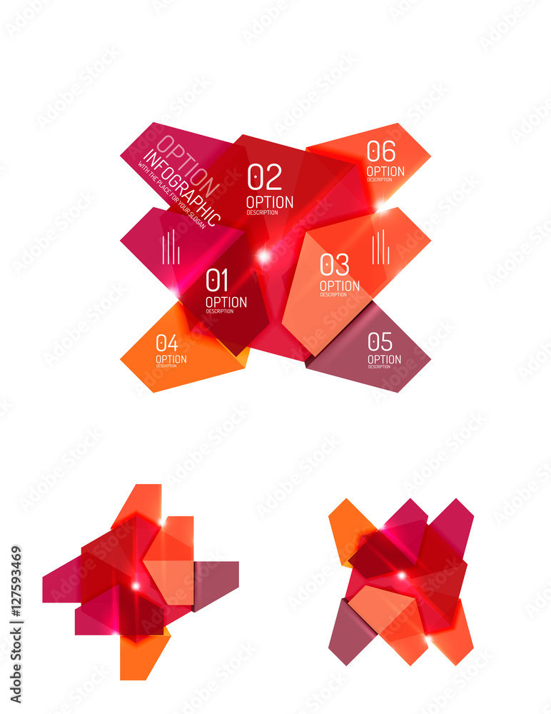 Abstract paper geometric infographic templates Abstract paper geometric infographic templates