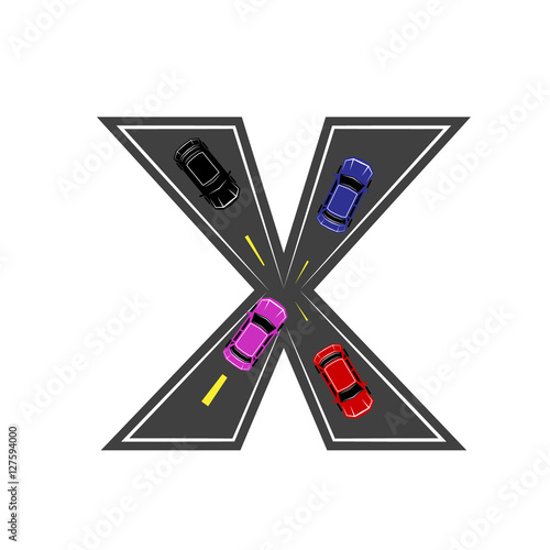 Road Letter Alphabet Font