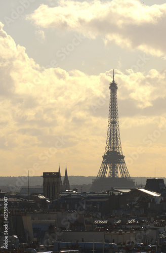 Eiffel tower in distance
