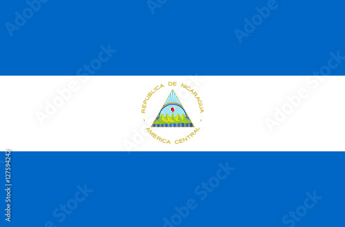 eps 10 vector Nicaragua flag. Nicaraguans flat style flag with stripes and emblem