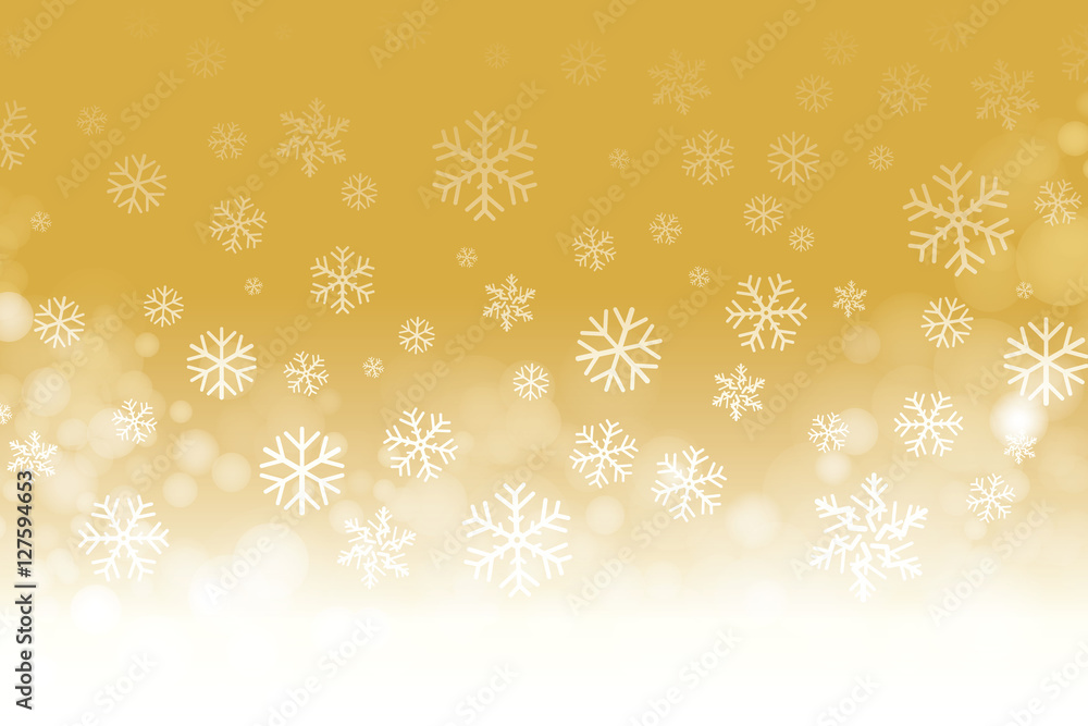 Vector of Christmas snowflakes on gold background for winter season. Vector of Christmas snowflakes on gold background for winter season.