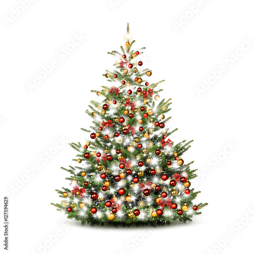 Festlich Geschmückter Weihnachtsbaum