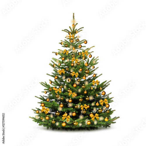 Festlich Geschmückter Weihnachtsbaum