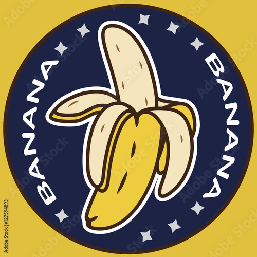 banana.  fashion patch, pin embroidery, applique for T-shirt and