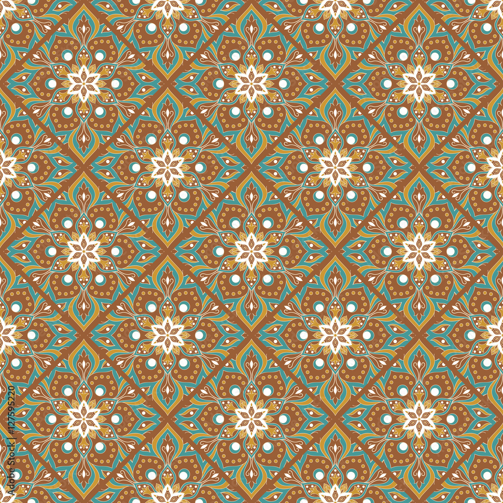 Seamless hand drawn mandala pattern.