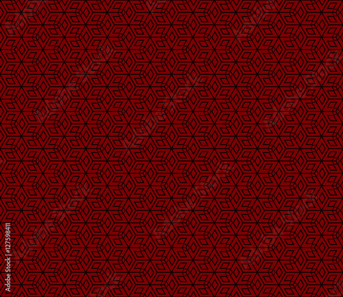 black and red color Seamless texture of cubes. Optical illusion. Vector illustration. For design, wallpaper, fashion