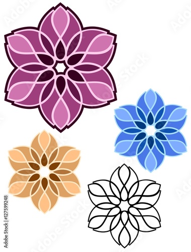 floral abstract geometric design in assorted colors