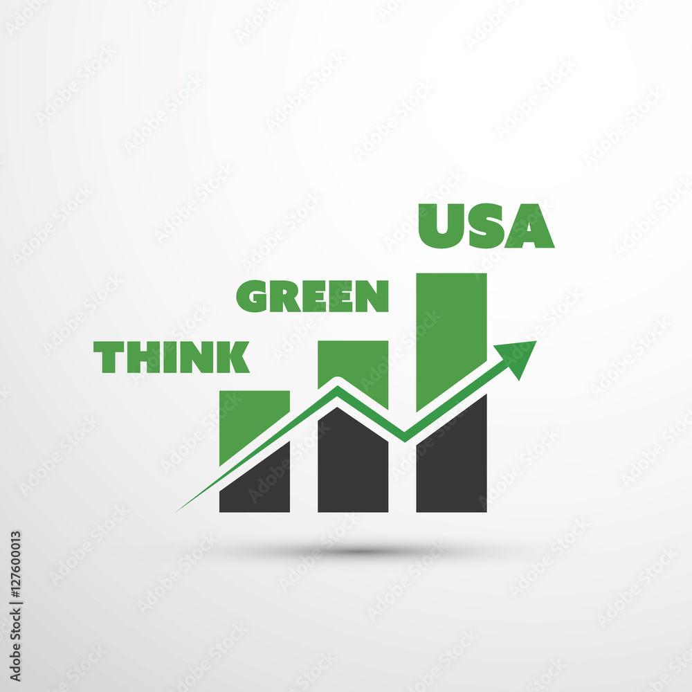 Think Green USA! - Eco Vector Concept Design Think Green USA! - Eco Vector Concept Design