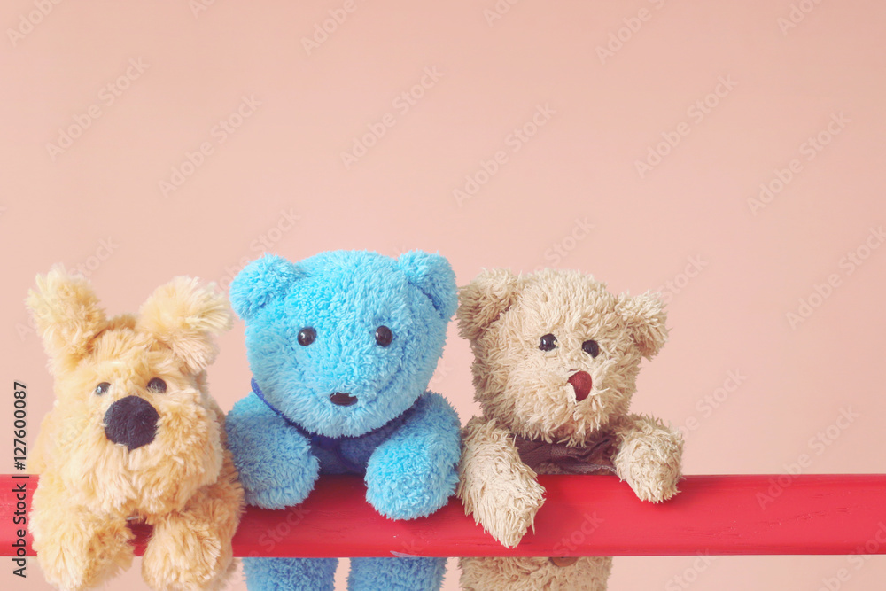 Naklejka premium teddy bear and the gang