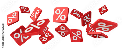 Sales icons floating in the air 3D rendering photo