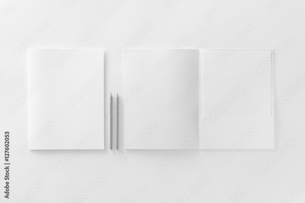 Corporate stationery set mockup at textured white paper background. Corporate stationery set mockup at textured white paper background.