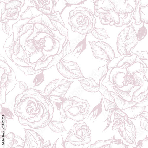 flowers and buds of roses seamless