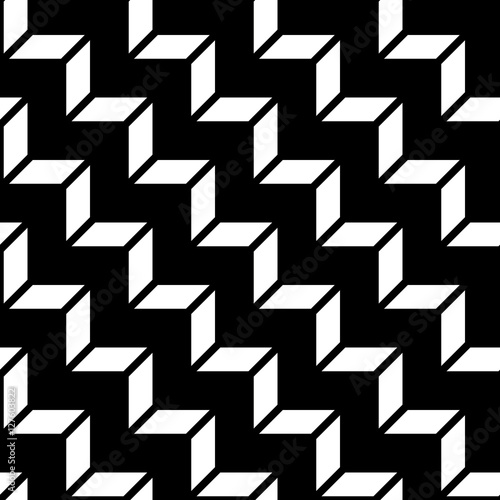 Abstract geometric black and white graphic design deco 3d stairs pattern