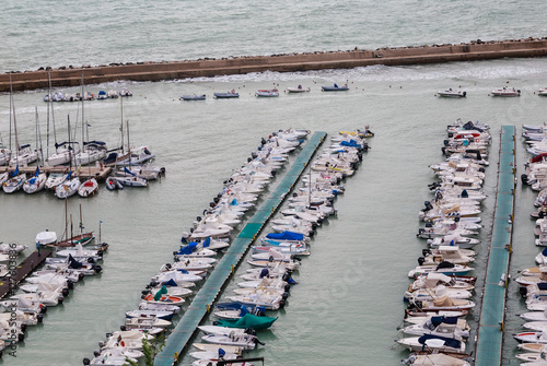 Obraz na płótnie Marina at the harbour front of Numara, Marche, Italy w salonie