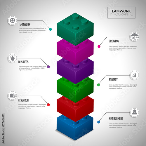 block vector infographic concept teamwork. Layout design elelment can used for banner chart diagram workflow timeline and web design,presentation templates background.