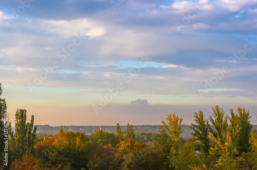 urban autumn landscape