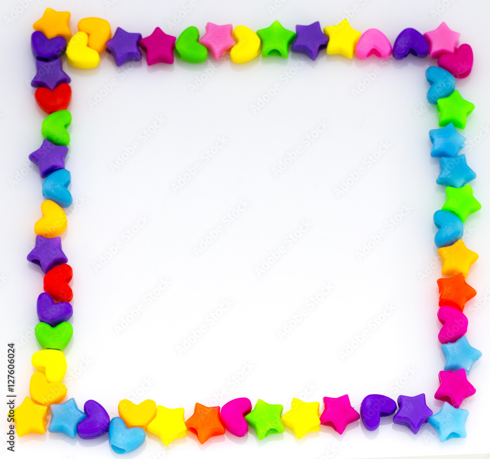 frame of colorful beads isolated