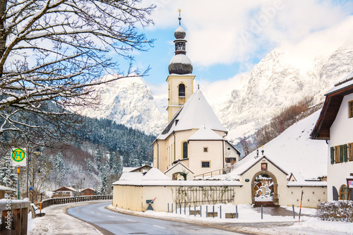 winter landscape at berchtesgadener national park, germany