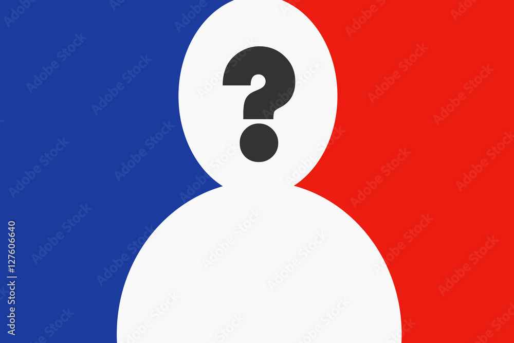 METAPHOR MEANING: Symbol of man and question mark in colors of flag of  France. Metaphor of French presidential elections - choosing new head of  country Stock Vector | Adobe Stock